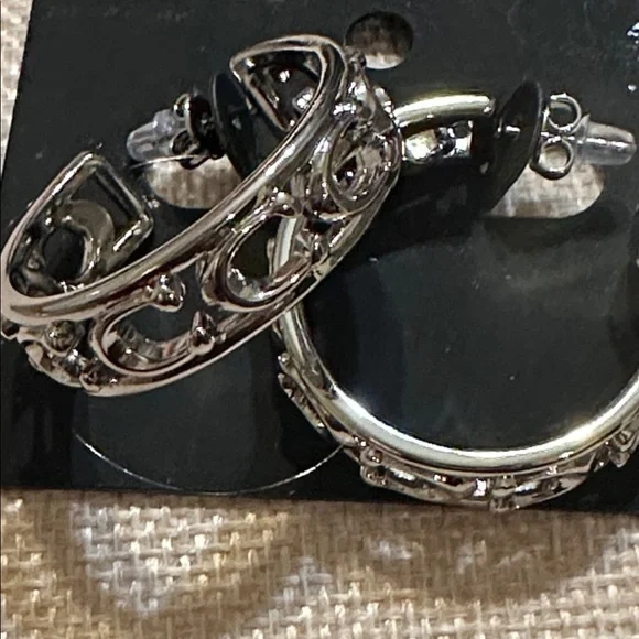 Coach Metallic Hoop Earrings - Picture 2 of 3